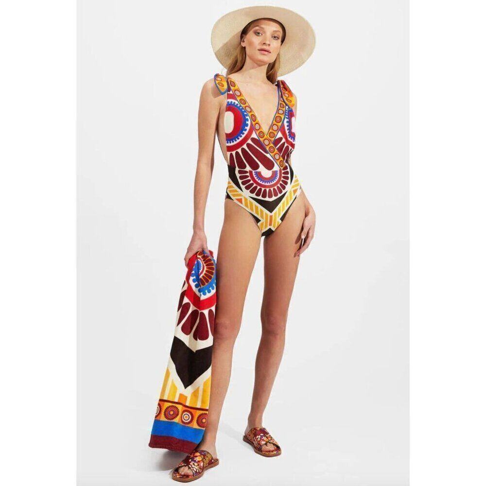 NEW La DoubleJ Hazzard Swimsuit Solar Placee Abstract Size Small